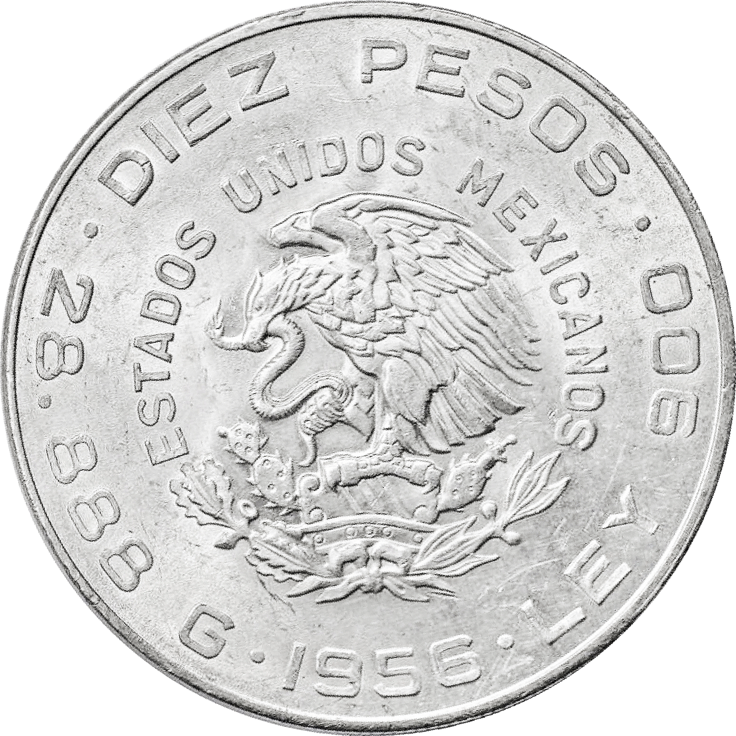 Moneda 10 Pesos Hidalgo Plata