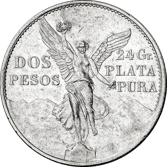 Moneda 2 Pesos Angel Plata (Año 1921, Condición Regular)