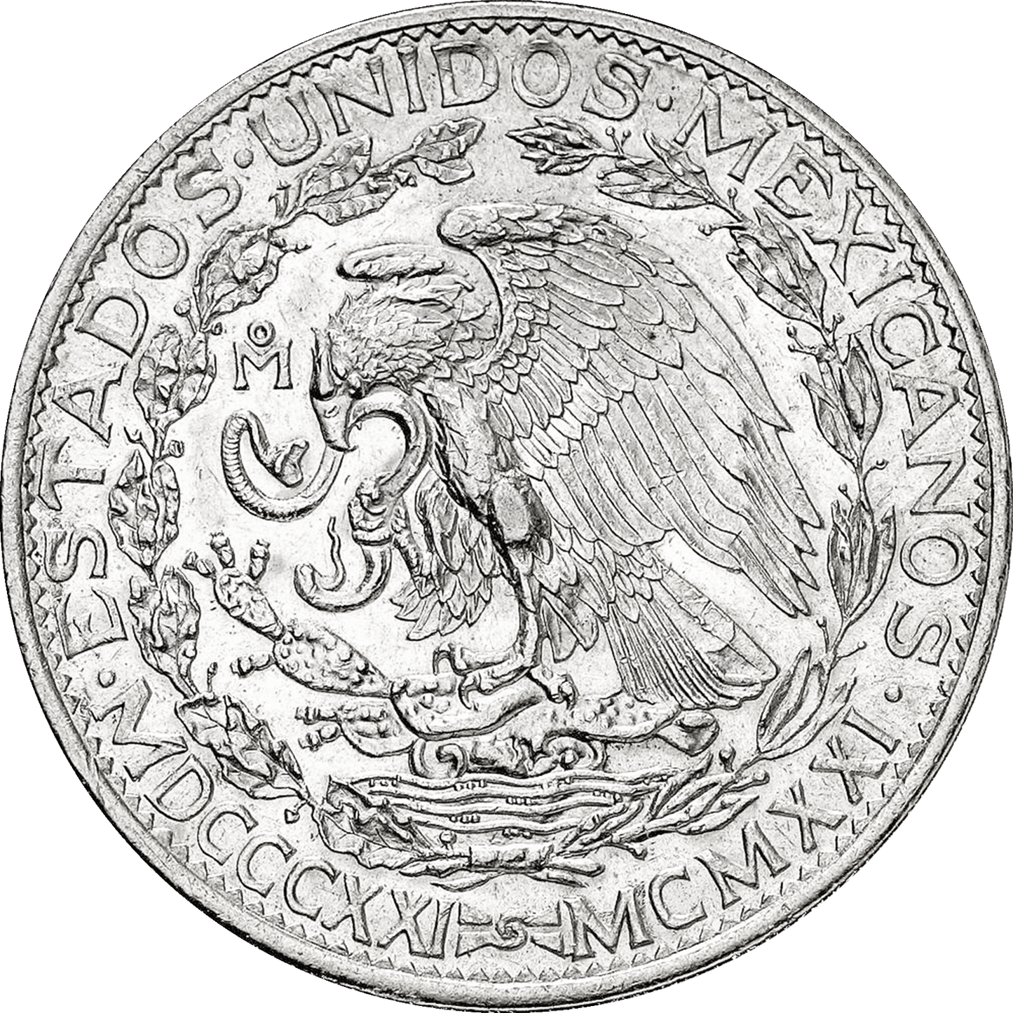Moneda 2 Pesos Angel Plata (Año 1921, Condición Regular)