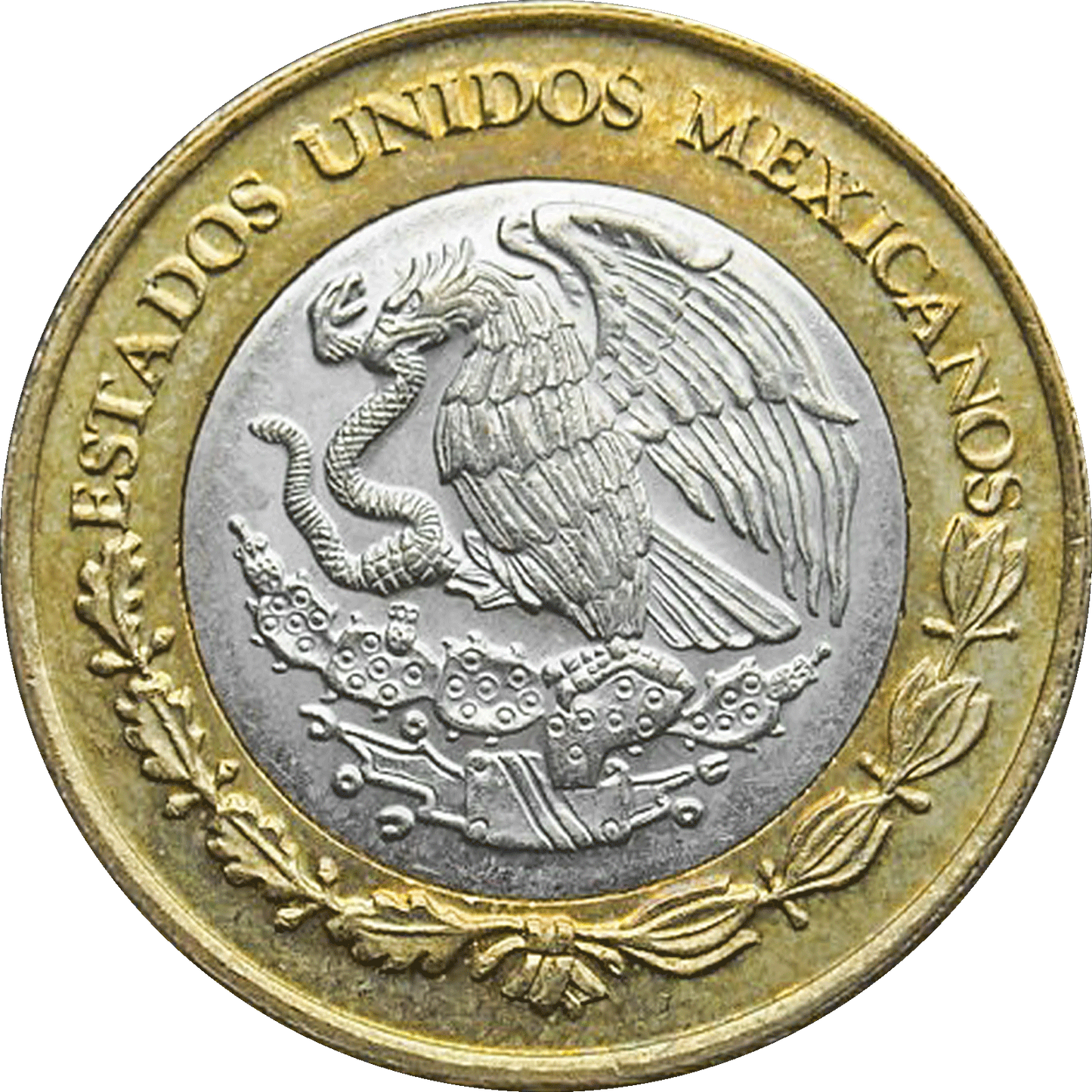 Moneda 10 Nuevos Pesos Bimetálica Plata/Bronce-Aluminio (Año Aleatorio, Condición Bueno/Regular)