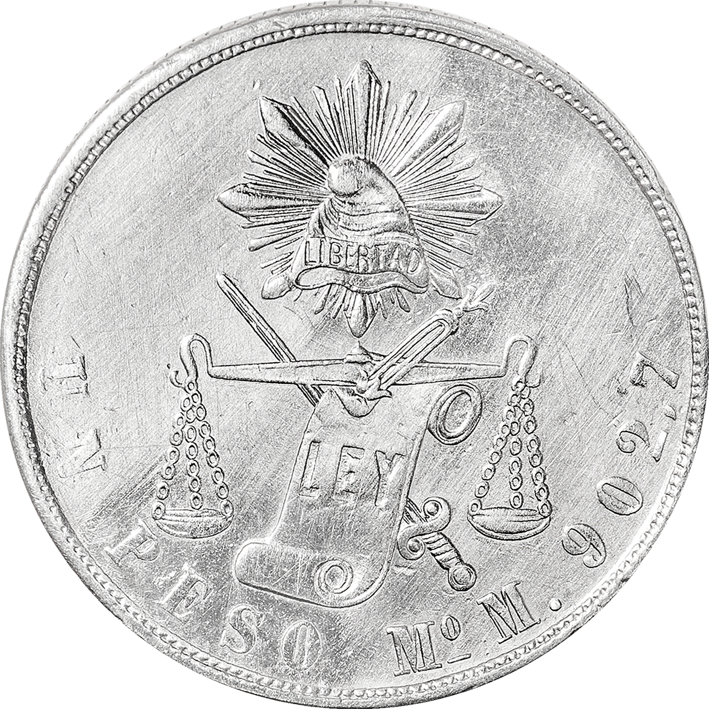 Moneda 1 Peso Balanza Plata (Año/Ceca Aleatorio, Condición Regular)