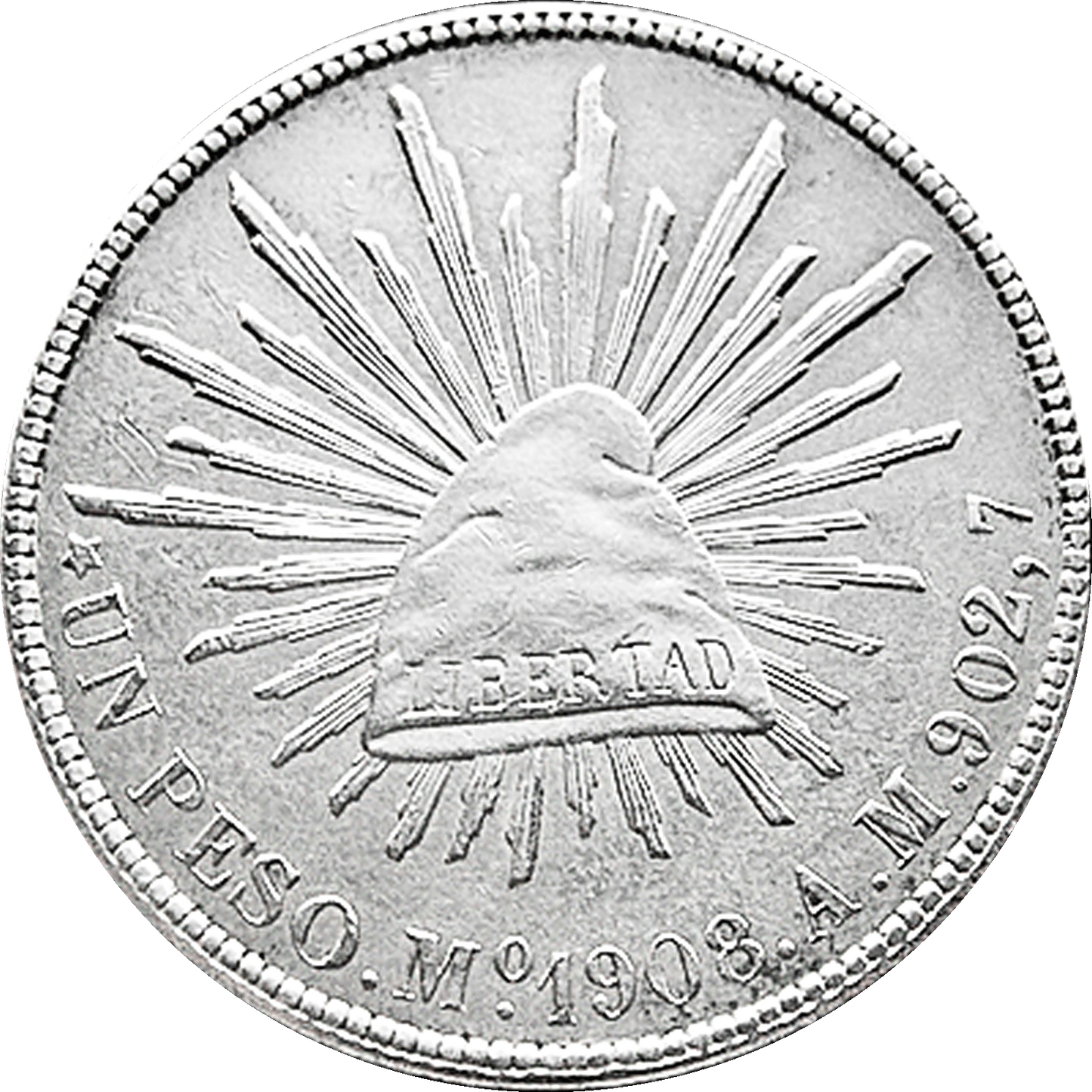 Moneda 1 Peso Fuerte/Porfiriano Plata (Año/Ceca Aleatorio, Condición Regular)