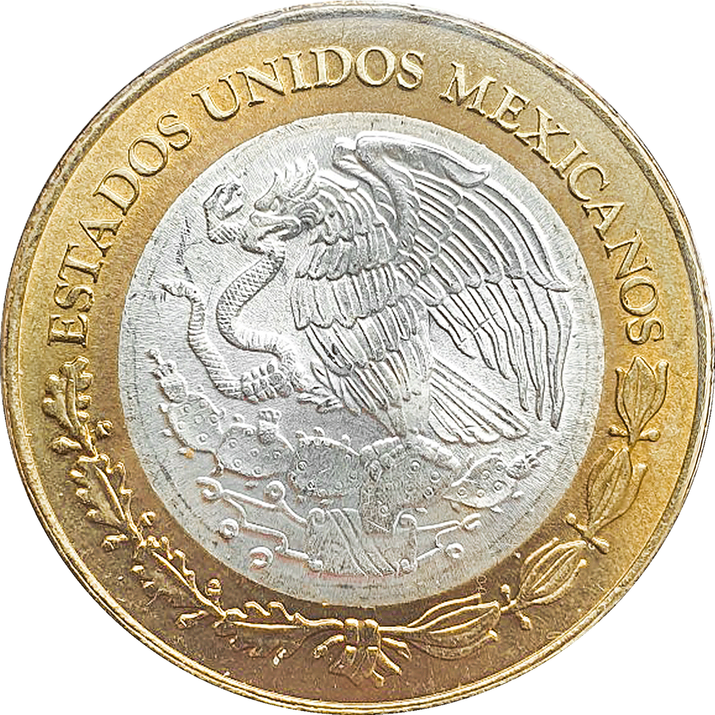 Moneda 50 Nuevos Pesos Bimetálica Plata/Latón (Año Aleatorio, Condición Bueno/Regular)