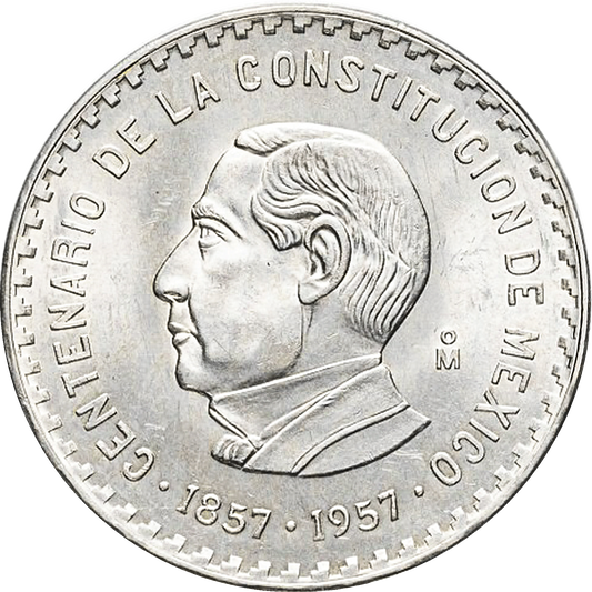 Moneda 10 Pesos Juárez Plata